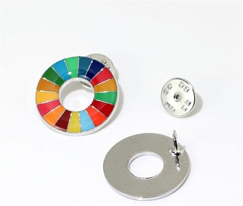 17-Color United Nations Sustainable Development Goals Brooch Rainbow Brooch Lapel Pin SDGs Enamel Lapel Pin Badge Colorful Circle Brooch Clothing Bag Accessories Jewelry Gift, Metal in Saudi Arabia