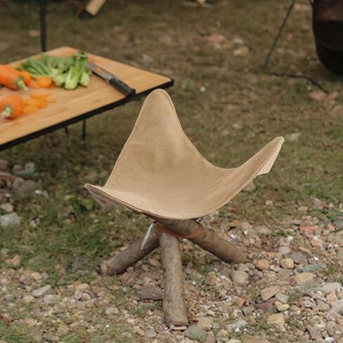 GORGECRAFT 2 Sets Portable Camping Chair Cover 31.5cm Tripod Stool Cloth Outdoor Triangular Stool Covers Coconut Brown Foldable Lightweight Tripod Stool Pad for Walking Hunting Backpacking Travelling in Saudi Arabia
