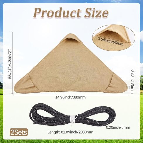 GORGECRAFT 2 Sets Portable Camping Chair Cover 31.5cm Tripod Stool Cloth Outdoor Triangular Stool Covers Coconut Brown Foldable Lightweight Tripod Stool Pad for Walking Hunting Backpacking Travelling in Saudi Arabia