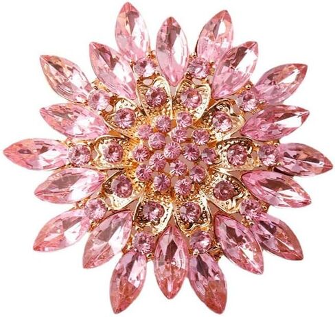 Vintage Crystal Rhinestone Flower-shaped Sunflower Brooch Pin Accessories in Saudi Arabia