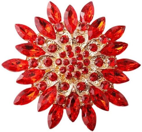 Vintage Crystal Rhinestone Flower-shaped Sunflower Brooch Pin Accessories in Saudi Arabia