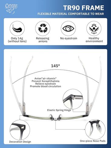 CCVOO Reading Glasses for Women/Men, Eyeglasses, Blue Light Readers for Women/Men, Computer Eye Glasses, Cheaters in Kuwait