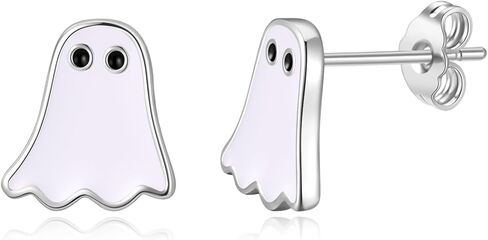 Halloween Ghost Earrings for Women – Spooky Cute 14K Gold Plated Stud Jewelry, Fun Halloween Accessories Gifts in Saudi Arabia
