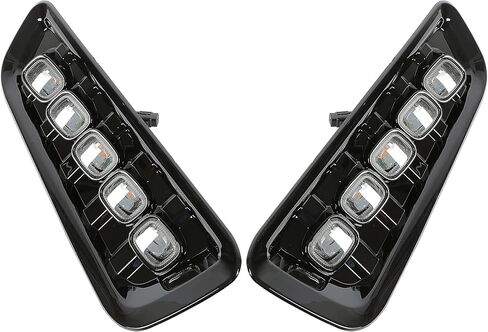 HECASA LED Fog Lights w/Turn Signal Lamp Compatible with 2017-2020 Ford F150 Raptor Daytime Running Lamp DRL Plastic Clear Lens Black Bezel in Saudi Arabia