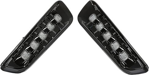 HECASA LED Fog Lights w/Turn Signal Lamp Compatible with 2017-2020 Ford F150 Raptor Daytime Running Lamp DRL Plastic Clear Lens Black Bezel in Saudi Arabia