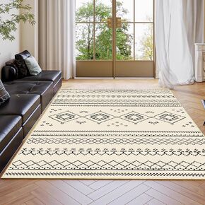 INVIN ART Machine Washable 5x7 Non-Slip Area Rug, Stain-Resistant Pet Friendly Carpet, Abstract Print Modern Style Low-Pile Floor Mat for Living Room, Bedroom, Home Office in Saudi Arabia