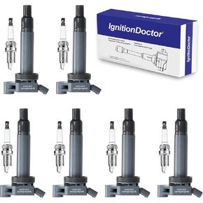 Iridium Spark Plug and Ignition Coil Combo Pack of 6 Compatible with Select 2009-2017 Honda Acura Accord Crosstour Odyssey RL TL TSX 3.5L 3.7L V6 UF603 in Kuwait