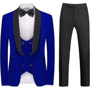 Rogers & Morris Velvet Tuxedo Suit for Men Solid Shawl Lapel 3 Piece Set Regular Fit Jacket Vest Pants Set in Kuwait
