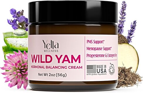 Wild Yam Cream for Hormone Balance – Progesterone Cream Alternative for PMS & Menopause Relief – Made with Organic Hormone Balancing Extracts - 2oz in Saudi Arabia