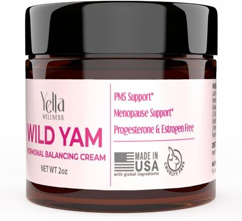 Wild Yam Cream for Hormone Balance – Progesterone Cream Alternative for PMS & Menopause Relief – Made with Organic Hormone Balancing Extracts - 2oz in Saudi Arabia