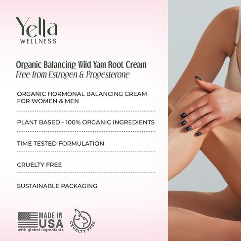 Wild Yam Cream for Hormone Balance – Progesterone Cream Alternative for PMS & Menopause Relief – Made with Organic Hormone Balancing Extracts - 2oz in Saudi Arabia