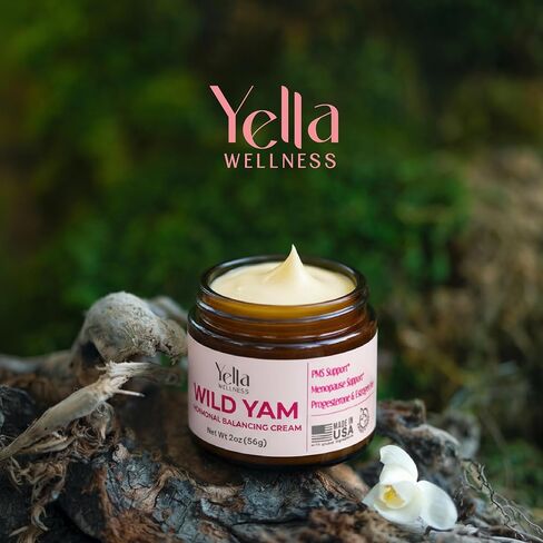 Wild Yam Cream for Hormone Balance – Progesterone Cream Alternative for PMS & Menopause Relief – Made with Organic Hormone Balancing Extracts - 2oz in Saudi Arabia