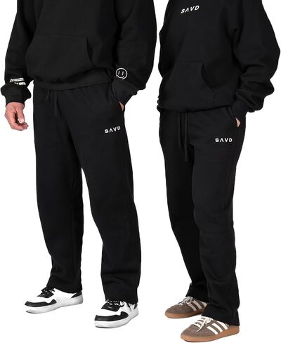 SAVD Essential Joggers for Men & Women – Sweatpants with Embroidered Logo, Premium Cotton Blend, Cuffed/Straight Fit in Saudi Arabia