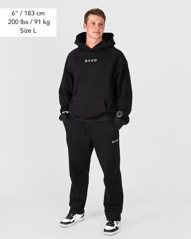SAVD Essential Joggers for Men & Women – Sweatpants with Embroidered Logo, Premium Cotton Blend, Cuffed/Straight Fit in Saudi Arabia