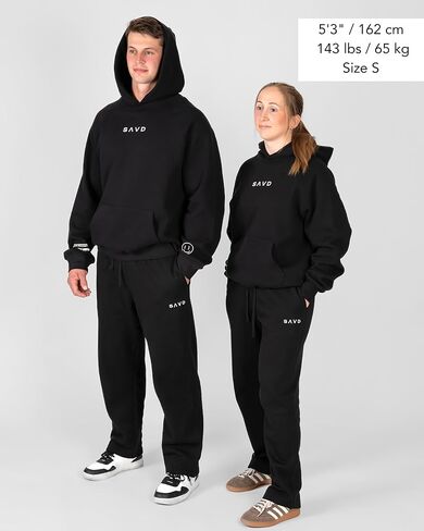SAVD Essential Joggers for Men & Women – Sweatpants with Embroidered Logo, Premium Cotton Blend, Cuffed/Straight Fit in Saudi Arabia