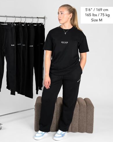SAVD Essential Joggers for Men & Women – Sweatpants with Embroidered Logo, Premium Cotton Blend, Cuffed/Straight Fit in Saudi Arabia