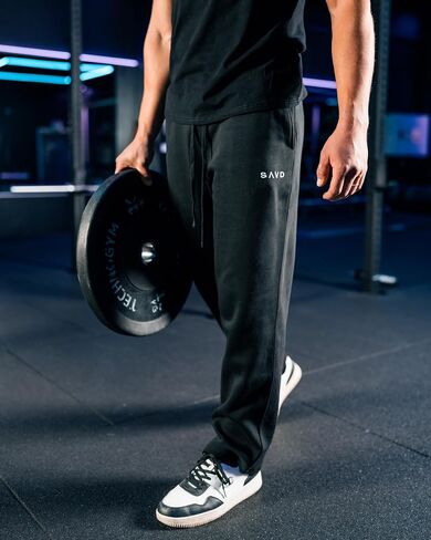 SAVD Essential Joggers for Men & Women – Sweatpants with Embroidered Logo, Premium Cotton Blend, Cuffed/Straight Fit in Saudi Arabia