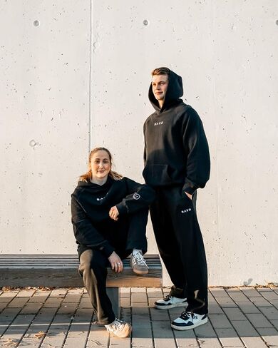 SAVD Essential Joggers for Men & Women – Sweatpants with Embroidered Logo, Premium Cotton Blend, Cuffed/Straight Fit in Saudi Arabia