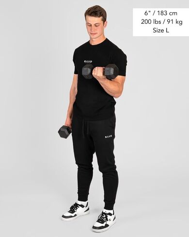 SAVD Essential Joggers for Men & Women – Sweatpants with Embroidered Logo, Premium Cotton Blend, Cuffed/Straight Fit in Saudi Arabia