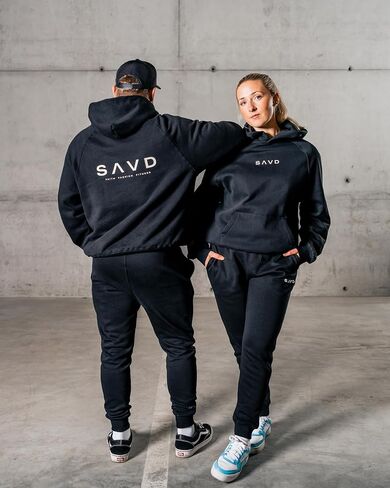 SAVD Essential Joggers for Men & Women – Sweatpants with Embroidered Logo, Premium Cotton Blend, Cuffed/Straight Fit in Saudi Arabia