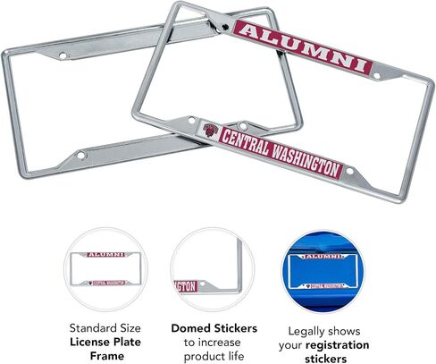 إكسسوارات السيارات من Desert Cactus Central Washington University Car Accessories إطار لوحة ترخيص معدني وحامل بطاقات للجزء الأمامي أو الخلفي من السيارة (الخريجين) in Saudi Arabia