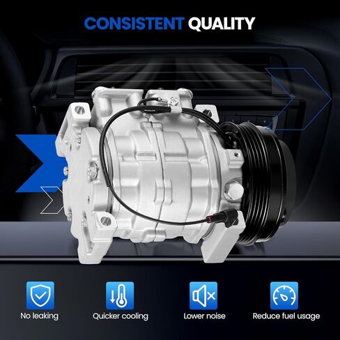 98339 Air Conditioner AC Compressor with Clutch Compatible with Suzuki Grand Vitara 2.5L 2004-2005, Grand Vitara 2.7L 2001, XL-7 2.7L 2002-2003, 10S13C Style in Saudi Arabia