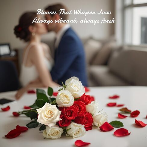60pcs Artificial Flowers, White Foam Roses with Stems for DIY Wedding Bouquets Fake Flowers, White Roses, Artifical White Roses for Party Tables Decoration in Saudi Arabia