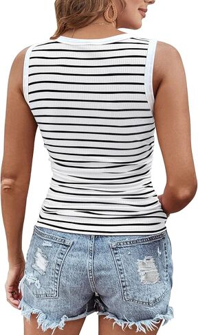 Womens Sleeveless Ribbed Tank Tops 2025 Summer Round Neck Slim Fit Top Casual T Shirts Clothes in Kuwait