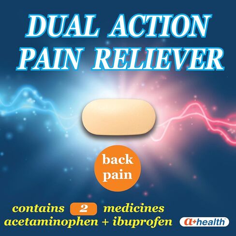 A+Health Dual Action، كبسولات أسيتامينوفين 250 ملغ وإيبوبروفين 125 ملغ، مسكن للألم، 120 قطعة in Kuwait