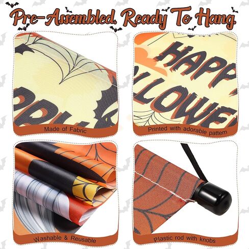 Tatuo 3 Pieces Halloween Porch Decoration Halloween Porch Banners Halloween Door Decoration Gnome Pumpkin Porch Sign for Front Door Outside Yard Party in Saudi Arabia