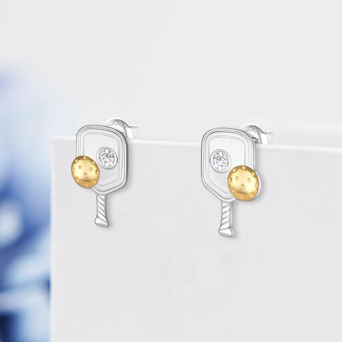 Pickleball Gifts for Women 925 Sterling Silver Pickleball Earrings Sport Jewelry Gifts for Women in Saudi Arabia