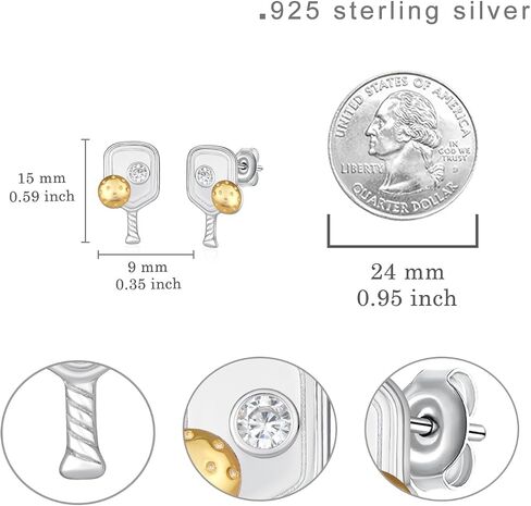 Pickleball Gifts for Women 925 Sterling Silver Pickleball Earrings Sport Jewelry Gifts for Women in Saudi Arabia