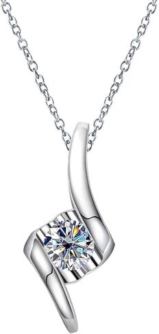 AnuClub Moissanite Pendant Love Knot Necklace 3.24cttw(3CT Center Stone) D Color VVS1 925 Sterling Silver Adjustable Necklace Gift for Women Wife Her with Certificate in Kuwait