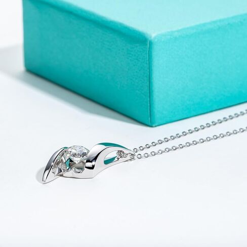 AnuClub Moissanite Pendant Love Knot Necklace 3.24cttw(3CT Center Stone) D Color VVS1 925 Sterling Silver Adjustable Necklace Gift for Women Wife Her with Certificate in Kuwait
