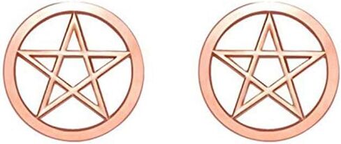 RUIZHEN Stainless Steel Supernatural Star Pentagram Pentacle Stud Earrings Wicca Pagan Jewelry in Saudi Arabia