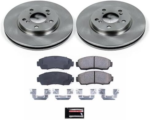 POWERSTOP KOE2435 Autospecialty Front Replacement Brake Kit-OE Brake Rotors & Ceramic Brake Pads For Honda Odyssey 2005-2010 [Model Specific] in Saudi Arabia