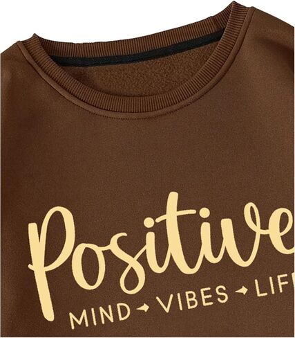 SweatyRocks المرأة رسالة إيجابية الرسم البلوز الصوف طويلة الأكمام Crewneck البلوز الخريف العصرية هوديس in Saudi Arabia