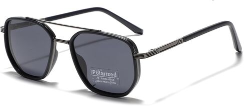 Square Polarized Sunglasses Unisex Metal Alloy TR90 Frame Sun Glasses Polygon Driving Eyewear in Saudi Arabia
