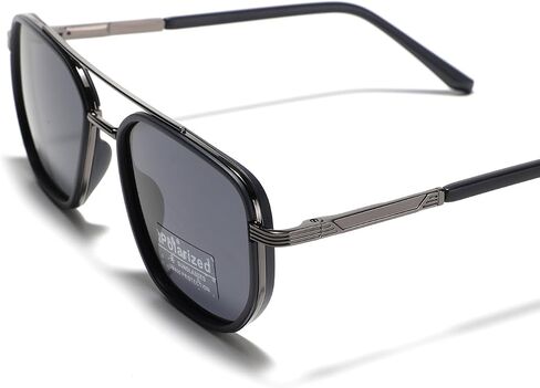Square Polarized Sunglasses Unisex Metal Alloy TR90 Frame Sun Glasses Polygon Driving Eyewear in Saudi Arabia