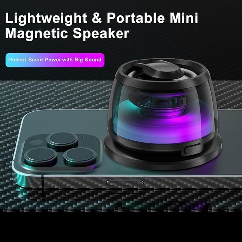Magnetic Bluetooth Speaker with RGB Lights – Portable Airbag Design Mini Speaker with Strong Suction Base,Wireless Stereo, for Phone, Desk, and Car in Kuwait