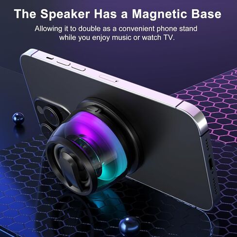 Magnetic Bluetooth Speaker with RGB Lights – Portable Airbag Design Mini Speaker with Strong Suction Base,Wireless Stereo, for Phone, Desk, and Car in Kuwait
