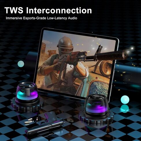 Magnetic Bluetooth Speaker with RGB Lights – Portable Airbag Design Mini Speaker with Strong Suction Base,Wireless Stereo, for Phone, Desk, and Car in Kuwait