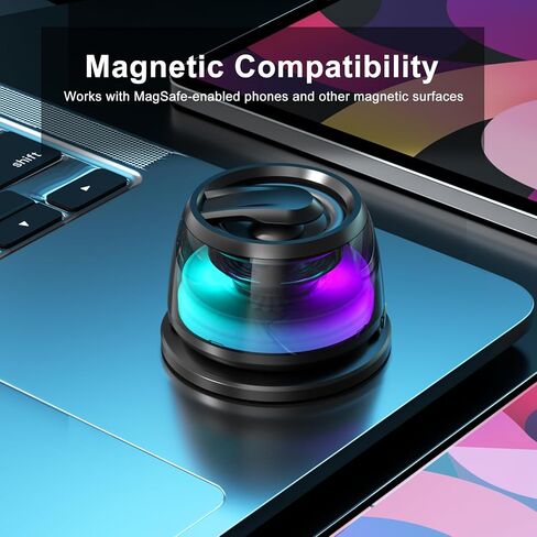 Magnetic Bluetooth Speaker with RGB Lights – Portable Airbag Design Mini Speaker with Strong Suction Base,Wireless Stereo, for Phone, Desk, and Car in Kuwait