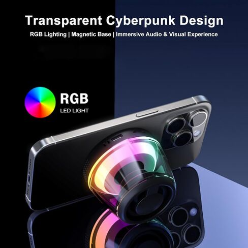 Magnetic Bluetooth Speaker with RGB Lights – Portable Airbag Design Mini Speaker with Strong Suction Base,Wireless Stereo, for Phone, Desk, and Car in Kuwait