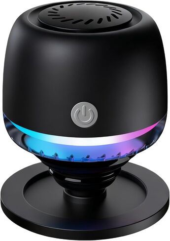مكبر صوت بلوتوث المغناطيسي مع أضواء RGB - مكبر صوت صغير للوسائط الهوائية المحمولة مع قاعدة شفط قوية ، استريو لاسلكي ، للهاتف والمكتب والسيارة in Kuwait
