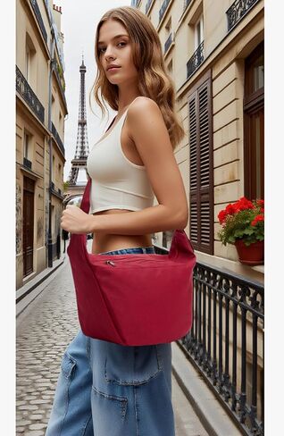 حقيبة قماش كروسبودي كبيرة المتشرد الهلال حقائب النساء الرجال العصرية حقيبة كتف حقيبة زلابية عادية حزام قابل للتعديل in Saudi Arabia