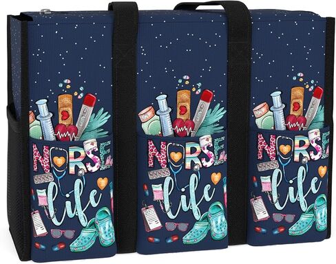 84hoods Multi-Pocket Tote Bag for Women. Waterproof Bag with Multiple Convenient Pockets and Zipper. Gift for Nurses. in Saudi Arabia