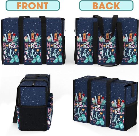 84hoods Multi-Pocket Tote Bag for Women. Waterproof Bag with Multiple Convenient Pockets and Zipper. Gift for Nurses. in Saudi Arabia