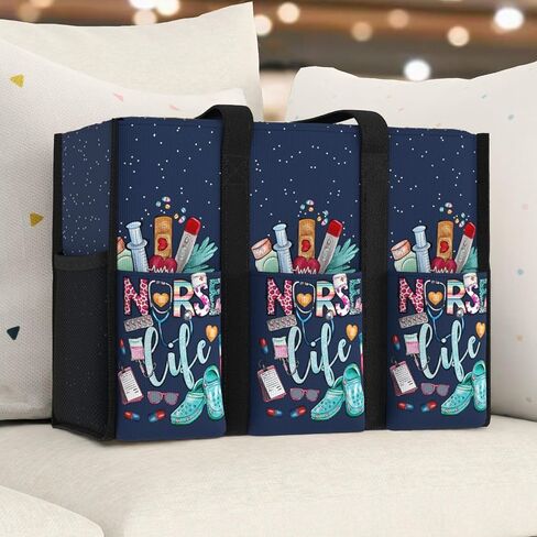 84hoods Multi-Pocket Tote Bag for Women. Waterproof Bag with Multiple Convenient Pockets and Zipper. Gift for Nurses. in Saudi Arabia