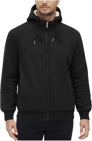 bmkBWO Fleece Lined Hoodies for Men,Heavyweight Zip Up Thicken Sherpa Sweatshirt Hooded Winter Warm Jackets Coats 2025 in Saudi Arabia